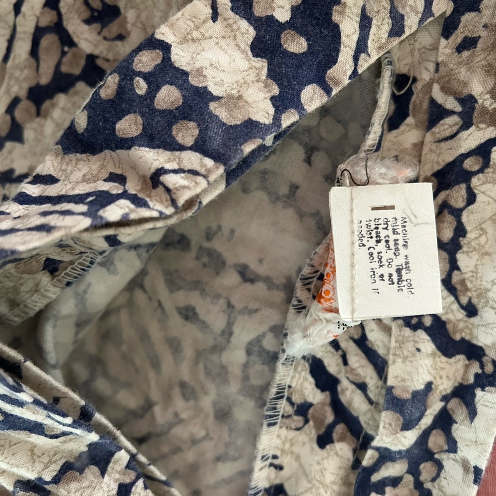 Vintage 100% cotton blue & gray wraparound skirt - Picture 7 of 7